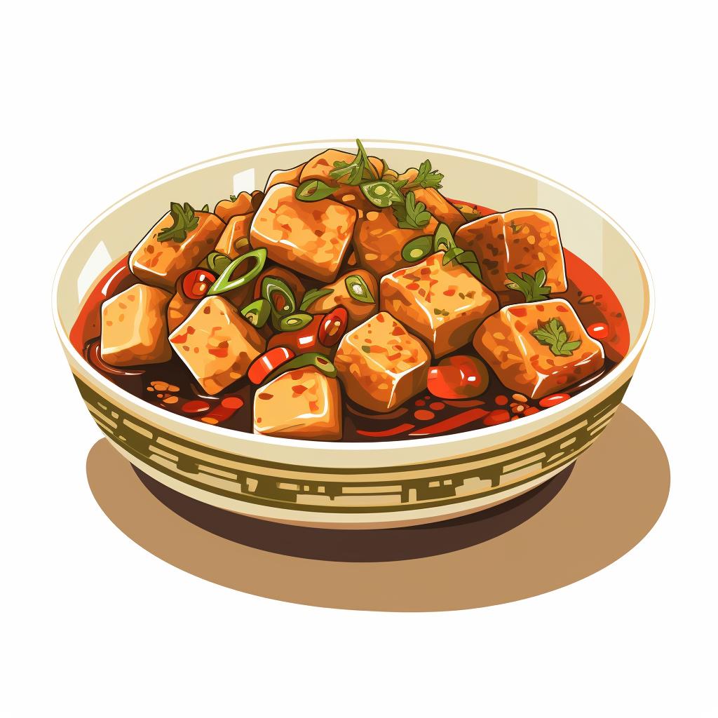 A bowl of Vegan Ma Po Tofu served hot