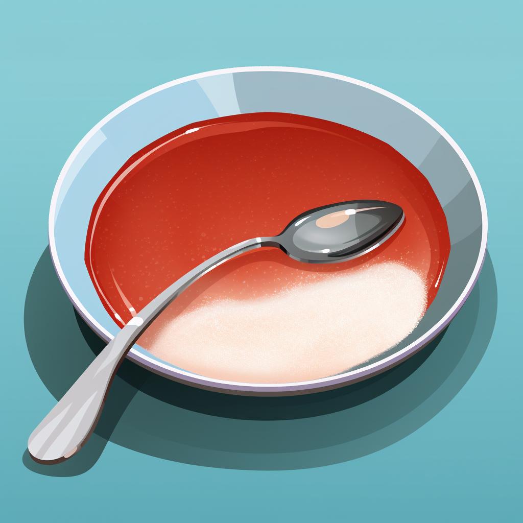 A teaspoon of agar-agar powder next to a tablespoon of gelatin